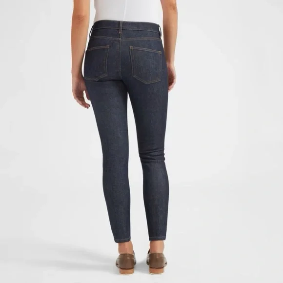 NEW Everlane Dark Indigo Mid Rise Skinny Ankle Jeans Size 24 - Picture 3 of 10